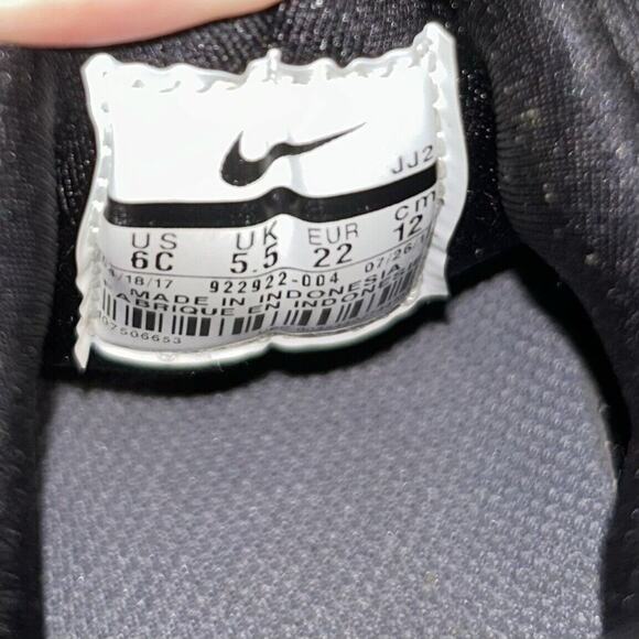 Nike Air Max Zero SE (TD) Black Gray Infant Youth US Size 6C - 922922-004 Shoes - Picture 9 of 11